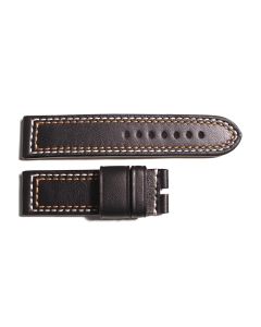 Armband Schwarz Größe M mit Kontrastnaht weiß/orange