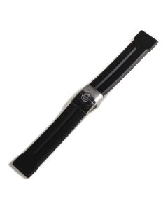 Kautschukband 24 mm Schwarz mit Stahlschließe