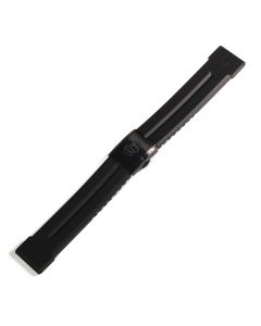 Kautschukband 24 mm Schwarz mit schwarzer Schließe