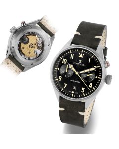 NAV.B - Monopusher 42 BLACK Fliegeruhr schwarz mit Saphirglas | Steinhart Watches 